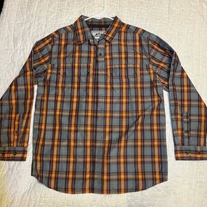 Legendary Whitetails Plaid Button-Up Shirt fishing solar XL Long Sleeve Mens